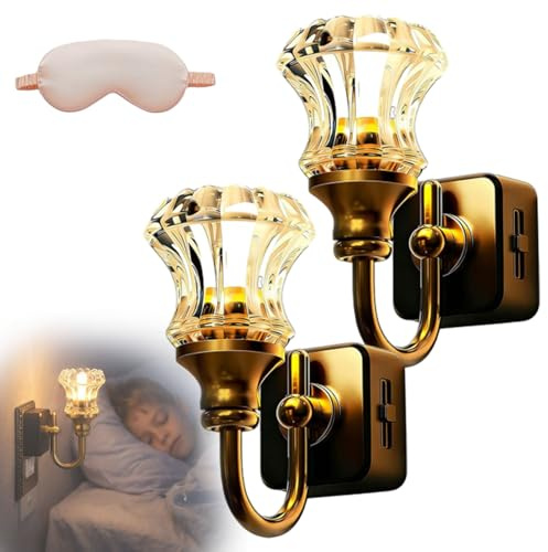Flower Candle LED Plug in Night Light, Vintage Night Lights Plug Into Wall, Retro Soft Warm Candle Plug-in Walls Nightlight, for Bedroom, Bathroom, Living Room (2)