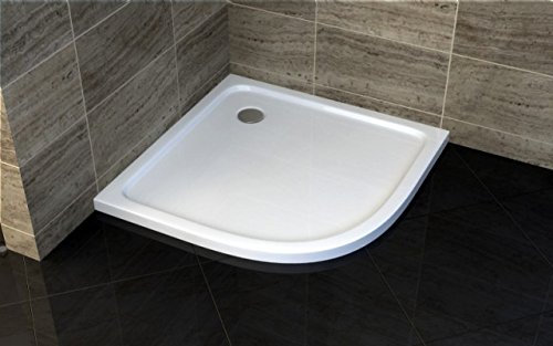 Bagno Italia Piatto doccia ultrasottile in acrilico alto 5cm semicircolare 90x90 I