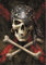 Heart Rock Bandera Original Anne Stokes Pirate Skull, Tejido, Multicolor, 110 x 75 x 0,1 cm