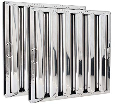 Kleen-Gard Stainless Steel Commercial Kitchen Hood Filter, Range Hood Baffle Grease Filter for Restaurant Kitchen Exhaust Hoods, 16x16x2 | Actual Size: 15.5 x 15.5 x 1.88 inches | (Pack of 2)