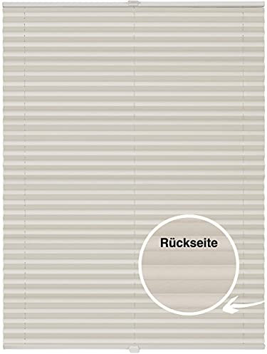 ondeco Plissee nach Maß Thermo für Fenster innen Montage in Glasleiste mit Spannschuh Sonnenschutz-Rollo Lichtschutz Blickdicht leichte Verdunkelung Vanilie B: 91-100 cm, H: 101-150 cm