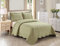 Home Collection King-Size-Bettwäsche-Set, elegant, geprägt, leicht, einfarbig, Salbeigrün, 3-teilig