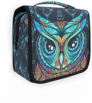 RXYY Hängend Kulturtasche Stammes Tier Eule ausklappbar Bad Turnhalle Kulturbeutel Veranstalter tragbar kosmetisch Waschtasche für Frauen Mädchen