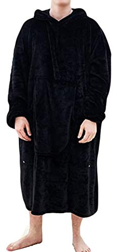 GUOCU Decke Pullover Hoodie 2 In 1 Sweatshirt Decke Süße Warme Bequeme Plüsch Dicke Tv-Sofa Mit Kapuze Decken Mit Ärmeln Robe Nachtwäsche Für Erwachsene Männer Frauen,Einheitsgröße