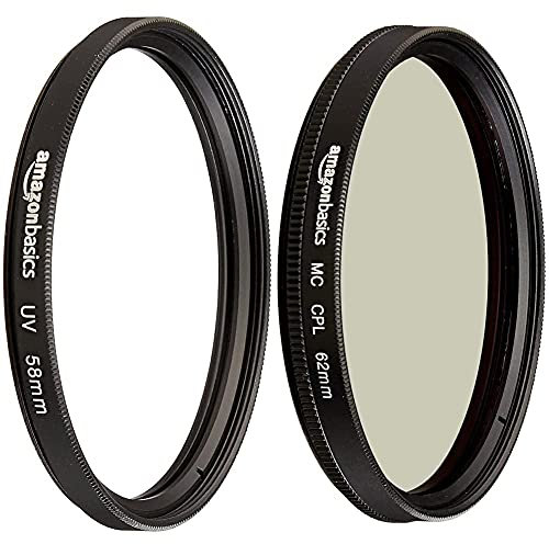 Amazon Basics UV-Sperrfilter - 58mm & Zirkularer Polarisationsfilter - 62mm