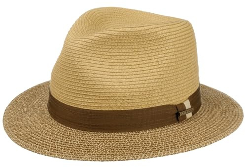 Stetson Twotone Toyo Traveller Hut UV Schutz 40+ Damen und Herren Frühling Sommer Natur-braun S (54-55 cm)