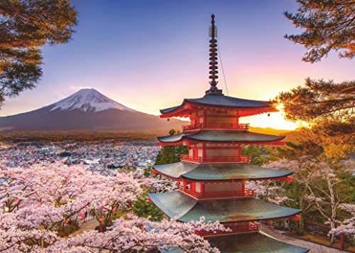 Ravensburger Puzzle 17090 Kirschblüte in Japan 1000 Teile Puzzle, Landschaftspuzzle mit Japan-Motiv
