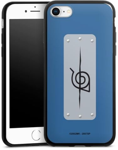 Slim Case extra dünn kompatibel mit Apple iPhone 7 Silikon Handyhülle schwarz Hülle Naruto Shippuden Sasuke Konoha