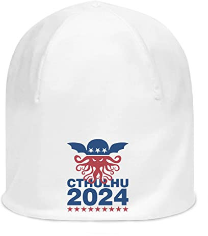 ATPRINTS Vote Cthulhu 2024 Unisex-Mütze aus dünner, dehnbarer Baumwolle Weiß