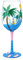 NymphFable Verres à Vin Plage 15oz, Verres à Vin Colorés Peints à la Main, Cadeaux pour Femmes et Hommes sur le Thème de la Mer Bleue et de la Plage.