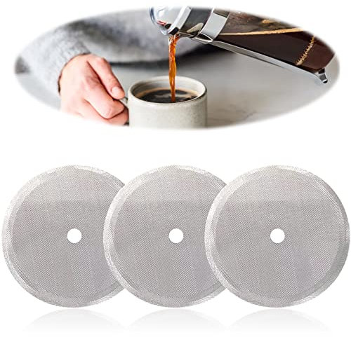 3 Pcs Cafetiere Filter Mesh Screen, French Press Replacement Stainless Steel Reusable Metal Coffee Filter for 12oz/350ml Cafetiere