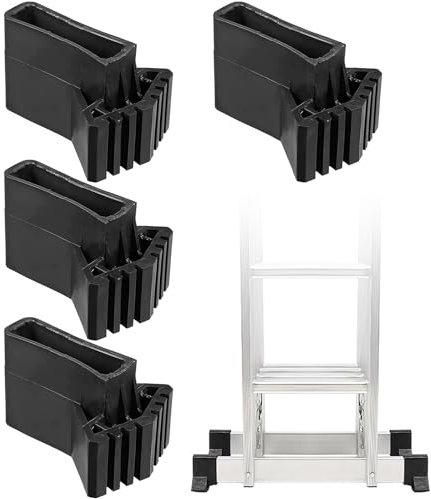 Pies de Escalera,Xiuyer 4pcs Cubiertas de Pies de Escalera, Escalera Pie Almohadillas de Goma Antideslizante, Pies de Escalera Cubierta Seguridad para Escaleras Telescópicas Oficina Casa Accesorios