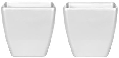 Cache-Pots Argentés en Fibre d'Argile et de Verre 35 x 35 x 34 cm au Design Moderne avec une Touche Glamour pour Intérieur ou Extérieur