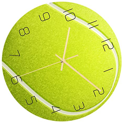 Toddmomy Tennisball Wanduhr Acryl Stumme Hängeuhr Für Wohnzimmer Schlafzimmer Büro Geräuschloses Design Große Ziffern