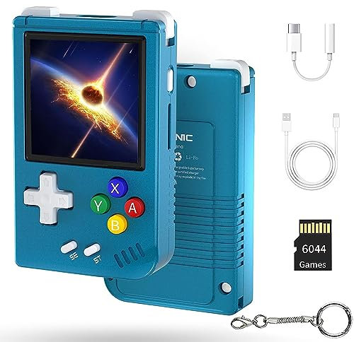 RG Nano, console di gioco portatile con giochi 6044, schermo IPS da 1,54 pollici, RG Nano Mini Emulatore Supporto sistema Linux, lega di alluminio CNC, orologio e altoparlante Hi-Fi, emulatore 10
