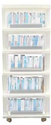 Rollcontainer – Rollcontainer mit 5 Schubladen,Weißer Schubladenschrank,Büro-Wohnzimmer-Organisationstruhe