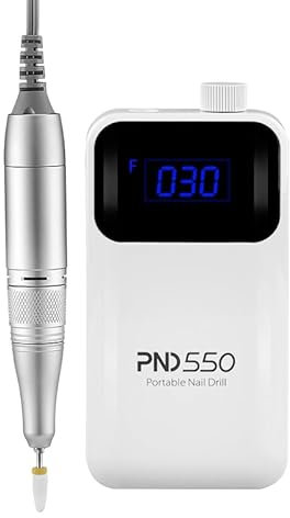 Global Fashion Cordless Rechargeable Electric Nail Drill | Portable Nail Drill with 30000 RPM Motor for Acrylic, Gel, and Polygel Nails | PND550