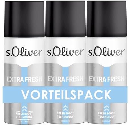 s.Oliver® Extra Fresh Men I Vorteilspack: Deospray- langanhaltend & maskulin | Deodorant 3x150ml