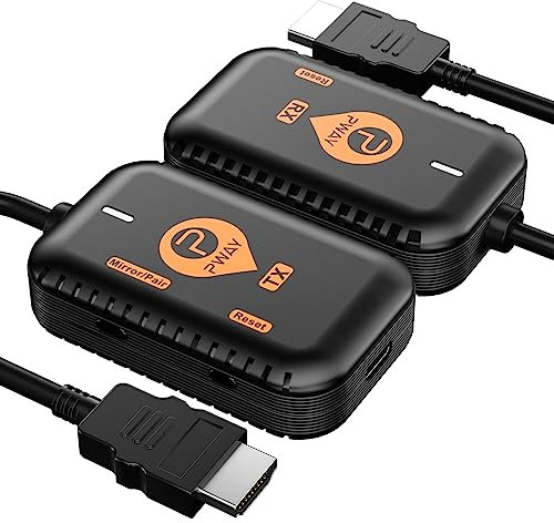PW-DT248W-H HDMI wireless, 5G Extender 98FT/30M Trasmettitore e ricevitore HDMI wireless Ultra HD, lettore di streaming audio video, per laptop/PC/fotocamera a HDTV/proiettore/monitor