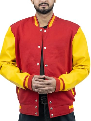 Waabastaa Herrenmode, Varsity-Jacke, leger, schmale Passform, Wolle, Letterman, Baseball-Bomberjacken