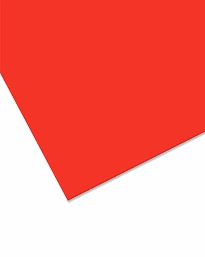 nattmann Plexiglas® GS 3H01 Plaque en verre acrylique incassable polyvalente et incassable pour objets lumineux et plus encore, 25 x 50 cm, rouge carmin opaque