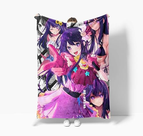 Jilijia Hoshino Ai Anime-Decke, japanische Anime-Protagonisten-Kollektion, Decke, 3D-Druck, Cartoon-Fleece-Überwurf, weich, gemütlich, flauschig, warm, Überwurf, Flanell