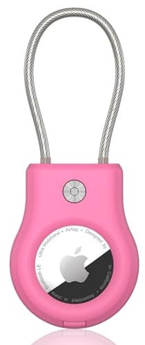 SCALLOP Airtag Holder with Wire Cable,Durable-Resistant-Secure Airtag Keyring,360°Protective AirTag Case Accessory for Keys, Key Ring,Luggage Compatible Apple Air tag