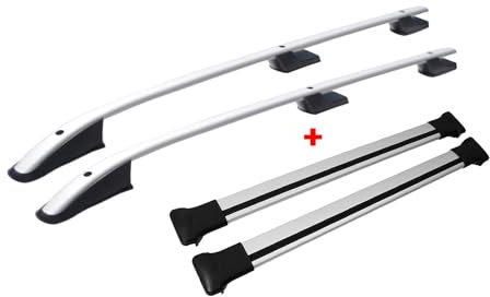Dachreling + Dachträger Set für VW Amarok 2010-2025 Aluminium Silber 4tlg