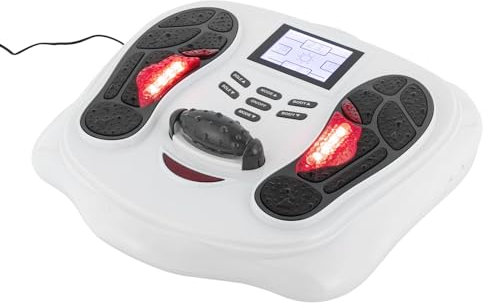 Elektrisches Fußmassagegerät mit Rotlichtbestrahlung und Akupunktur-Intelligenz | Entspannung für die ganze Familie | Schwarz/Weiß | 25 Massageprogramme | Fernbedienung | IP21 wasserdicht