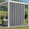 BliRiki Outdoor Vorhänge Wetterfest Sonnenschutz, Outdoor Vorhang mit Ösen Oben und Unten, Wasserdicht Outdoor Gardinen für Pavillon Terrasse Veranda | 1 Stück, Grau, B213xH183cm
