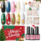 PEACECOLOR Gel Nail Polish Set,10 Spring Colors Yellow Pink Green Gel Polish Set with Nail Art Stickers Manicure Tools Home DIY Nail Kit for Beginners and Women