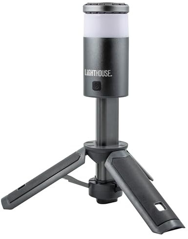 Lighthouse Torches Multifunction Tripod Light - Floodlight, Inspection Lamp, Work Light, Camping Lantern & Torch - 1000 Lumens, Extendable to 1150mm, USB-C Lead Included, Silver