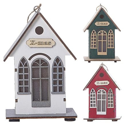 Villaggio Natalizio Luminoso Con Luci, 3 Pezzi Miniatura Casa Di Natale Illuminata, Casette Natalizie Luminose In Legno, Decorazione Natalizia Illuminata, Ornamenti Addobbi Natalizi Albero Di Natale