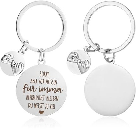 Yuanchu 2 Stück Beste Freundin Geschenke Schlüsselanhänger, Schlüsselanhänger Freundschaft Geburtstag Geschenk Für Freundinnen Freunde Lustig Sorry Geschenk Abschiedsgeschenk
