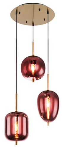 Hänge Decken Lampe dimmbar FERNBEDIENUNG Glas Leuchte rauch im Set inkl. RGB LED Leuchtmittel