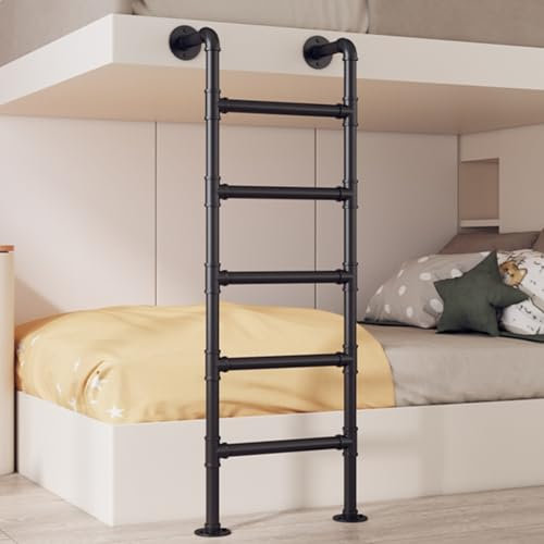 KHLMSRXJ Etagenbettleiter, an der Wand montierte Dachbodenleiter, Feuerleiter aus Metall und Eisen, universelle Kletterleitern, Ausstiegsleiter für Kellerfenster, Tragkraft 330 Pfund (230 c