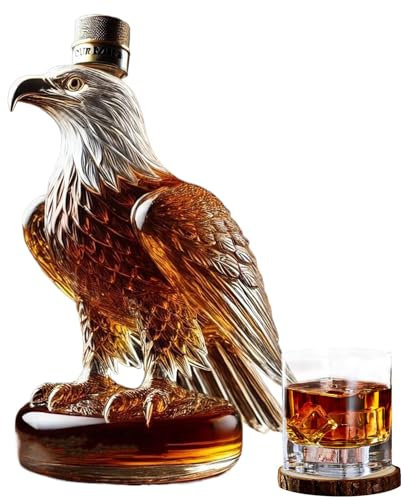 Adlers Whiskey Flasche, Einzigartige Whiskey Adlers Glasdekanter, Lustige Whiskey-Flasche für Männer, Funny Eagle Whiskey Dekanter Set Home Bar Dekoration, Perfekte Whiskey Dekanter für Papa, Ehemann