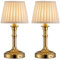 NEWSEE 2-Pack Rechargeable Cordless Table Lamp,Battery Operated Small Bedside Lamp with Fabric Shade,Stepless Dimming LED Touch Light for Living Room,Dining Room,Bedroom,Bathroom(Bronze)