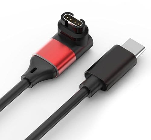 MohLythrix Charger Cable for Garmin vivoactive 5 4 3, Forerunner 55/255/265/945/965, Fenix 8 E 7 6 5, Venu 3 3s, epix Gen 2, Instinct 2, Data Sync USB C Charging Cord for Garmin Watch, Red