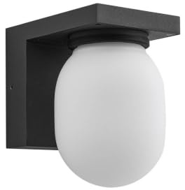 Lucande Wandleuchte außen Ovaali (Modern) in Schwarz aus Aluminium (1 flammig, E14) - Außenwandleuchten Wandlampe Led Außenlampe Outdoor für Außenwand/Hauswand Haus Terrasse & Balkon