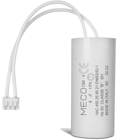 Condensateur 4 uF Moteur Volet Roulant BUBENDORFF - Condensateur avec Connecteur JST pour Réparation Pro de Volet Roulant - Haute Qualité & Longue Durée de Vie - Fond Plat 450V - MECO