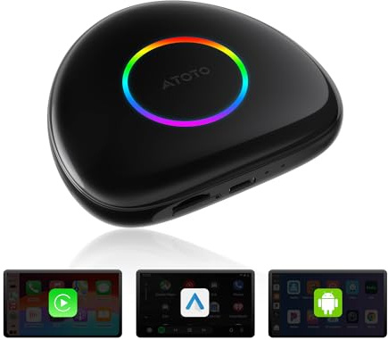 ATOTOOUT AI Box per Auto - CarPlay e Android Auto Wireless, Riproduci Netflix, YouTube, Prime Video, Spotify - Con 4G Integrato, Wi-Fi, Doppio Bluetooth, AI ChatGPT, GPS, microSD, OTA, 8GB/128GB