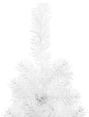 Albero di Natale Artificiale Slim Artificiale con Stand Bianco 240 Cm, Albero di Natale Salvivvite, Decorazione Economica per Le Vacanze, Molto Realistica nella Sua Forma e