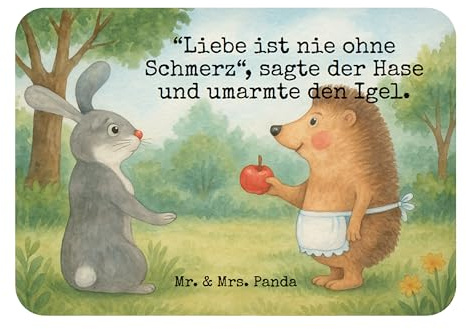 Mr. & Mrs. Panda Magnet Hase Igel Design - Geschenk, und, Gute Laune, Notizhalter, haftmagnet, zettelhalter, Trennungsschmerz, Trösten, Kühlschrankmagnet, whiteboardmagnet, Herzschmerz