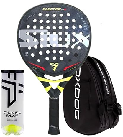 PadelPROShop - Pack Pala Siux Electra ST2 Stupa Pro + Paletero + Pelotas Oxdog Boost+ - Ideal para Efectos y Potencia, Resistente y Duradero - Pádel Profesional