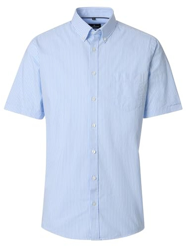CASAMODA Freizeithemd Kurzarm gestreift Comfort Fit Hellblau 4XL
