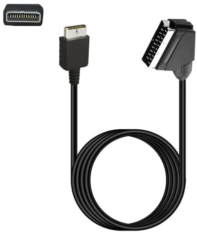 CAZSTYK Cavo AV SCART RGB da 5, 9 Piedi per sistemi Gioco PS1 2 3 Configurazioni Flessibili con Video Cristallino e Chiaro Cavo Scart RGB Compatibile