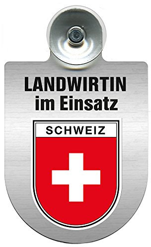 Einsatzschild Windschutzscheibe incl. Saugnapf - Landwirtin im Einsatz - 309738 Farbe Region Schweiz