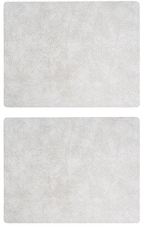 Dekomiro Lind DNA Leder Tischset Platzset 98935 Square Leder Hippo weiß grau L 35x45 cm 2 Stück im Dekomiro Set mit 50 ml Reinigungsmittel