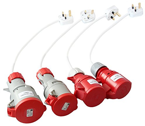 3 Phase Industrial Adaptors 415V 32a 16a Socket to 13a Plug 415PS Leademan KIT2 from Testermans